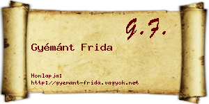 Gyémánt Frida névjegykártya